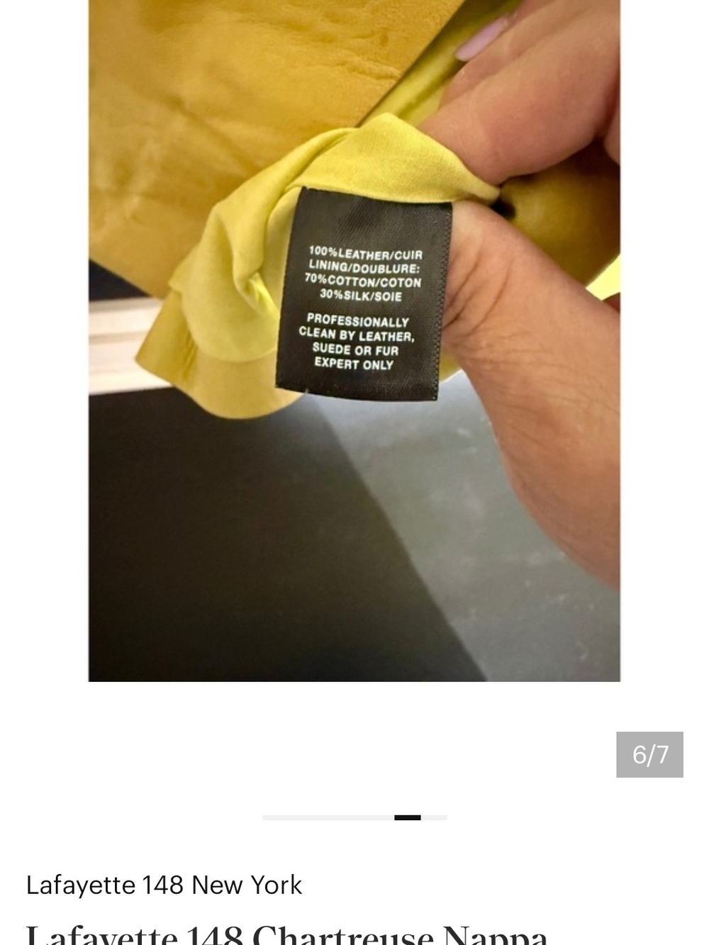 Lafayette 148 New York Bright Yellow Leather Zip Jacket - Picture 7 of 7